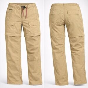 The North Face Convertible Cargo Pants Womens 10 Beige Canvas Drawstring Outdoor